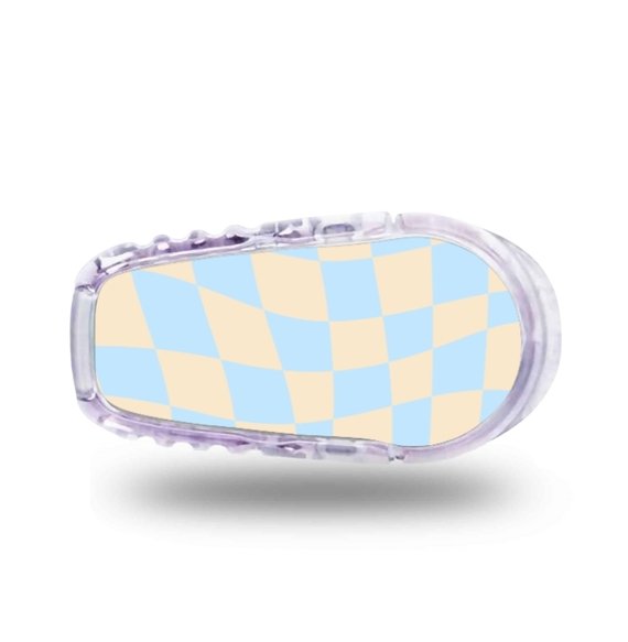 Stickers Dexcom G6 - Echiquier pop - Bleu beige Stickers Dexcom G6 - Echiquier Pop