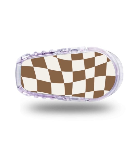 Stickers Dexcom G6 - Echiquier pop - Marron Stickers Dexcom G6 - Echiquier Pop