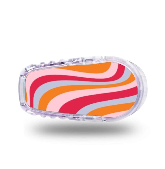 Stickers Dexcom G6 Wavy Mix - Rose Fushia Orange Stickers Dexcom G6 - Wavy Mix