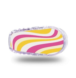 Stickers Dexcom G6 Wavy Mix - Rose Jaune Stickers Dexcom G6 - Wavy Mix