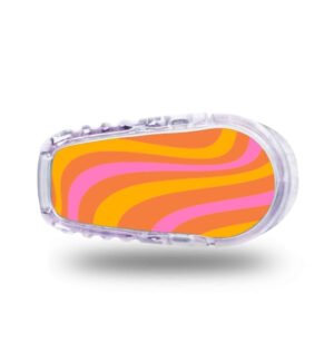 Stickers Dexcom G6 Wavy Mix - Rose Orange Stickers Dexcom G6 - Wavy Mix