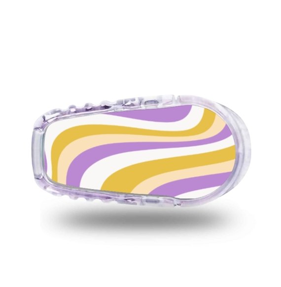 Stickers Dexcom G6 Wavy Mix - Violet Jaune Stickers Dexcom G6 - Wavy Mix