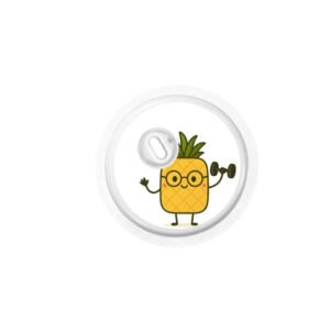 Copie de Freestyle 3 personnage + texte (14) Stickers Freestyle Libre 3 - Ananas Sportif