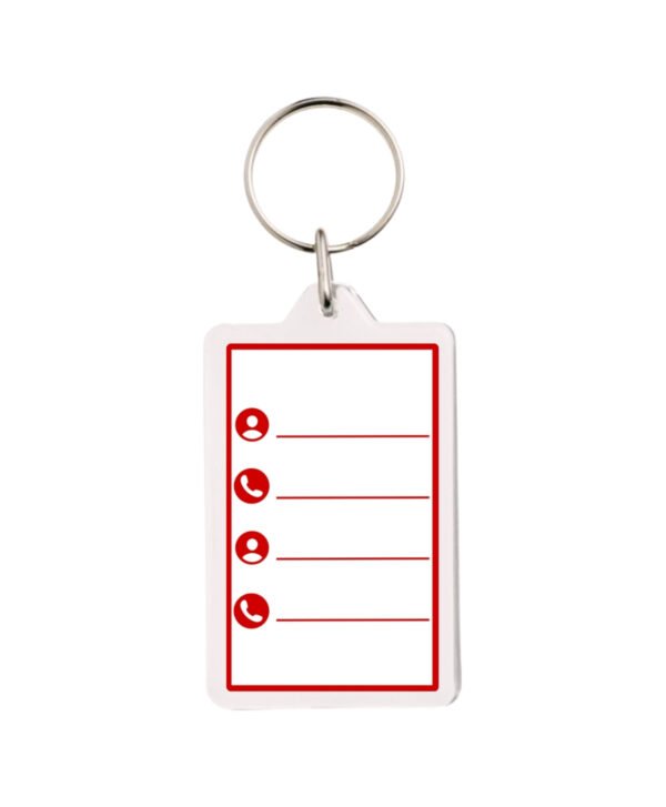 Porte-clés DT1 - Cœur - Rouge/Blanc