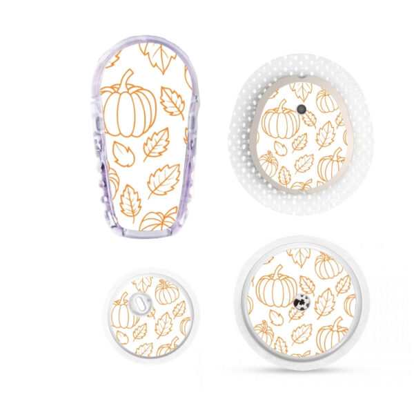 Stickers Automne - Fond Citrouilles