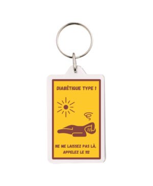 Porte-clés DT1 - "Ne me laissez pas là" Jaune/Marron