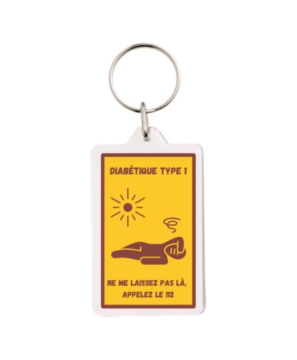 Porte-clés DT1 - "Ne me laissez pas là" Jaune/Marron