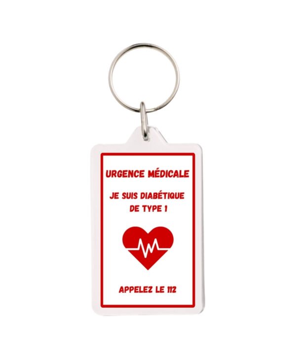 Porte-clés DT1 - Cœur - Rouge/Blanc