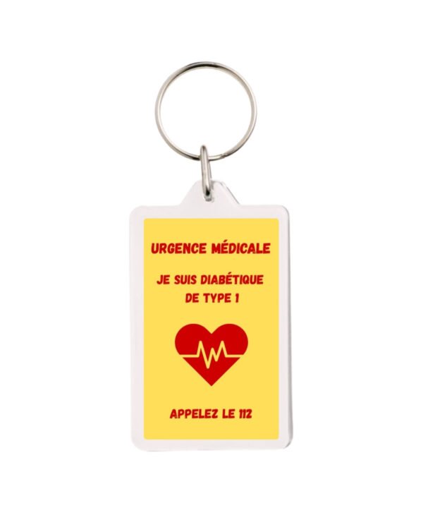 Porte-clés DT1 - Cœur - Rouge/Jaune