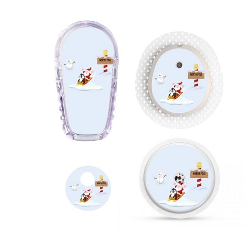 Copie de Sans titre (19) Stickers Hiver - Fond Père Noël sur sa luge