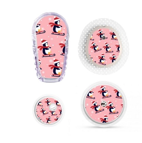 Copie de Sans titre (22) Stickers Hiver - Fond Pingouins luges