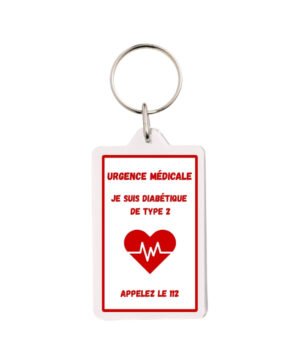 Porte-clés DT2 - Cœur - Rouge/Blanc