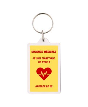 Porte-clés DT2 - Cœur - Rouge/Jaune