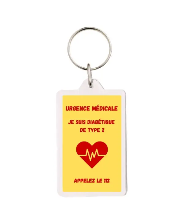 Porte-clés DT2 - Cœur - Rouge/Jaune