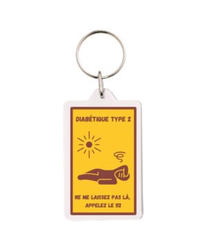 Porte-clés DT2 - "Ne me laissez pas là" Jaune/Marron